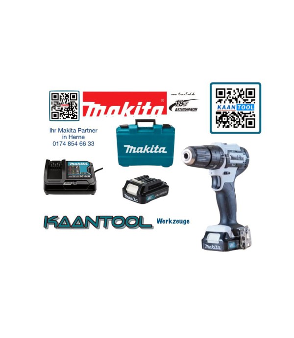 Makita 12V Akku Schlagbohrschrauber HP333DSAX/W + Akku + Ladegerät + Koffer