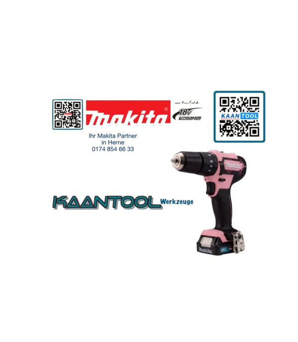 Makita HP333d Akku Schlagbohrschrauber 12V Solo Pink 