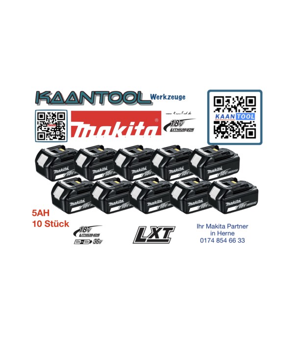 Makita BL1850b Akku 10 Stück gratis Ladegerät